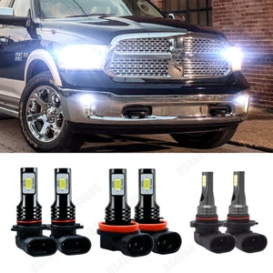 LED Headlight & Fog Light Bulbs For 2009 2010 2011 2012 Dodge Ram 1500 2500 3500 - Picture 1 of 9