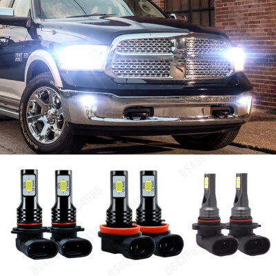 LED Headlight & Fog Light Bulbs For 2009 2010 2011 2012 Dodge Ram 1500 2500 3500 - Image 1 of 4