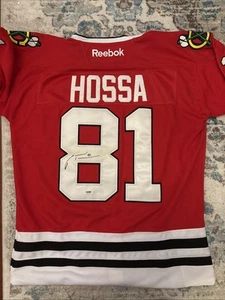 Marian Hossa Signed Autographed Red Chicago Blackhawks Jersey - PSA Certified - Picture 1 of 5