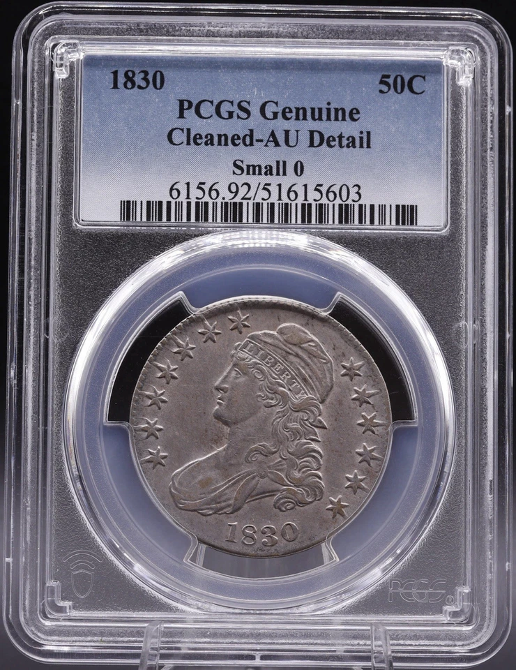 1830 Capped Bust Half Dollar Small 0 O-105 High R4 AU Details PCGS Cleaned 50C - Image 1 of 4