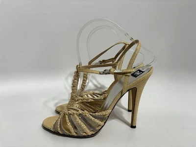De Colección Dolce & Gabbana D&G Beige Rafia Tacones Cordones 38 Foto 1 de 4