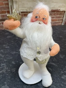 Annalee Winter White Santa with Sparkling Gold Star 8in 2000-2001 Hard to Find - Picture 1 of 5