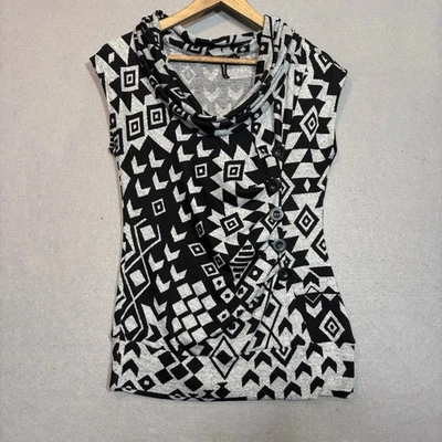 Blusa Heart Soul M Sin Mangas Geométrica Negra Gris Boho Retro Y2K Única Elegante Foto 1 de 4