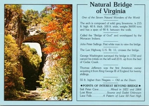 Natural Bridge of Virginia Vintage Unposted Postcard - Picture 1 of 2