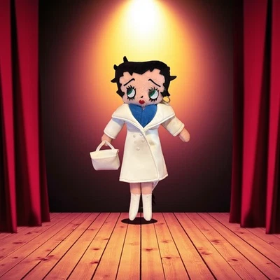 Muñeca de peluche con soporte Betty Boop Cutie Box de colección extremadamente rara Foto 1 de 4