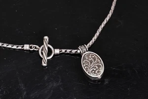 Lois Hill Sterling Silver Locket Toggle Chain Necklace - Picture 1 of 7