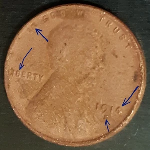1914 D Lincoln 1 Cent Key Date (3.1g) Multiple Errors Obv & Rev: A on N in Moto - Picture 1 of 6