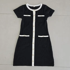 Elegante mini vestido Crewcuts blanco y negro para niñas talla 12Y - Imagen 1 de 4