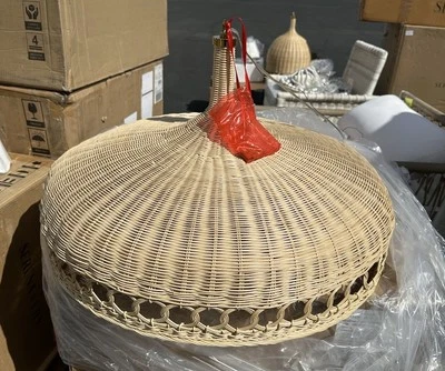 Serena & Lily Wyecreek Saucer Rattan Pendant-Natural Brown - Image 1 of 4