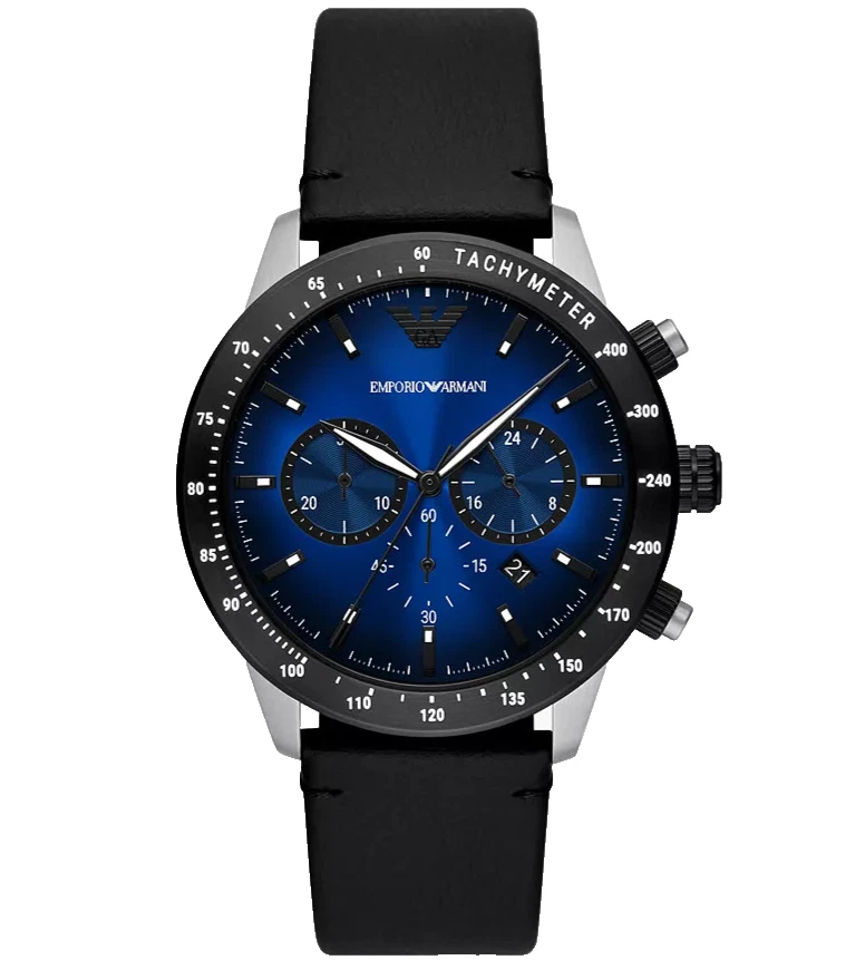 【希少】EMPORIO ARMANI BLUE 時計 Emporio Armani Blue Dial Chronograph Men's Watch Date Indicator