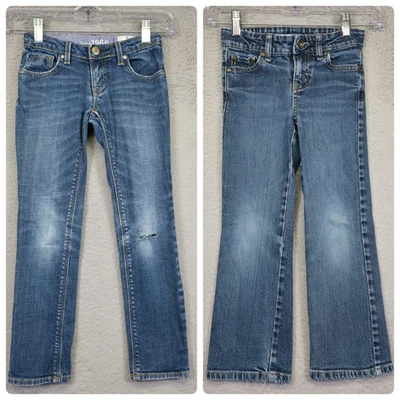 Lote de 6 Jeans Gap Niñas Azul Super Ajustado Bootcut Lavado Medio Denim Elástico Foto 1 de 4