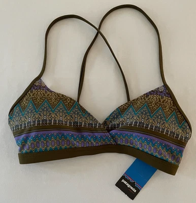 NWT Patagonia Kupala Bikini Swimsuit Top Geo Print Size Small - Image 1 of 4