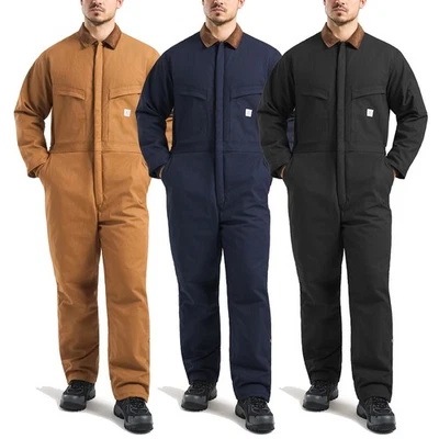 HISEA Men Insulated Coveralls Loose Fit Canvas Jumpsuit Water Resistant Workwear - Image 1 of 4