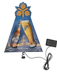 Miller Luz LED Iluminada Árbol de Navidad Topper Pantalla Promocional Hombre Cueva 14" - Imagen 1 de 2