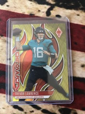 2023 Panini Phoenix NFL Trevor Lawrence Yellow Flame Throwers /75 - Image 1 of 2