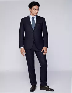Paul Betenly Slim Fit Two Button Notch Navy Blue Suit - Picture 1 of 1