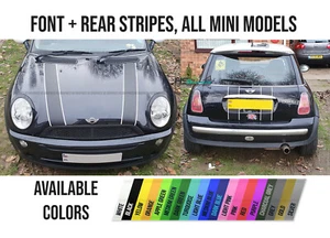 MINI COOPER MOTORHAUBE KOFFERRAUM PIN STREIFEN VINYL GRAFIK AUFKLEBER STICKER - Bild 1 von 11