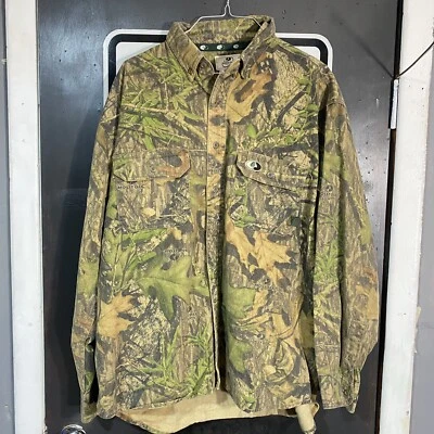 Mossy Oak Apparel Camouflage Hunter Long Sleeve Button Up Sz L - Image 1 of 4