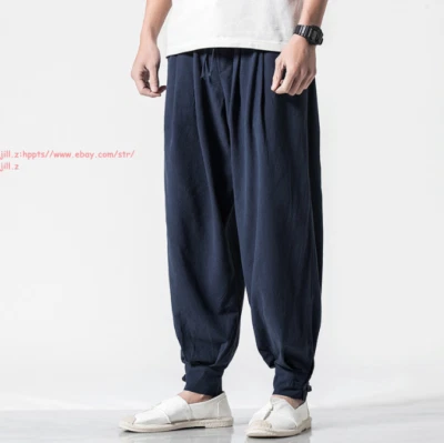 Buddhist Zen Martial Arts Cotton Linen Pants Unisex Shaolin Monk Kung Fu Pants - Image 1 of 4