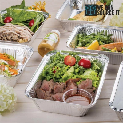 WE CAN SOURCE IT LTD Aluminiumfolie Lebensmittelbehälter mit Deckel Aufbewahrung Schalen zum Mitnehmen Einweg Backen