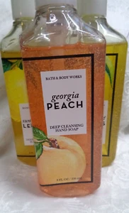 Lot/3 BATH & BODY WORKS Deep Cleansing Hand Soap GEORGIA PEACH / SUNSHINE LEMON - Picture 1 of 5