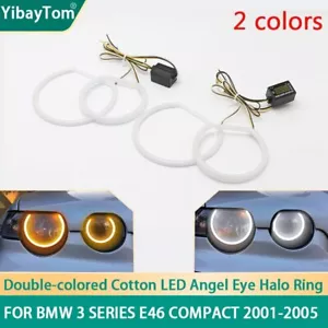 SMD Cotton LED Angel Eye Halo Rings DRL For BMW 3 Series E46 Compact 2001-2005 - Foto 1 di 6