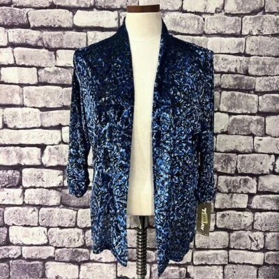 Tan Jay NWT Blue & Black 34 Sleeve Cardigan Size PM - Image 1 of 4