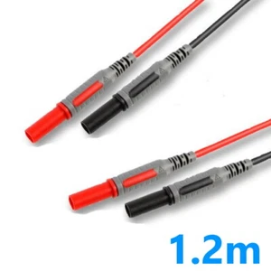 10A 4mm Banana Plug to Plug Test Lead Set 1.2m Red Black - Picture 1 of 3