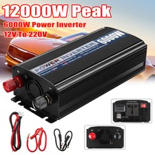 6000W Car Power Modified Sine Wave Inverter DC 12V to AC 220V  USB Converter