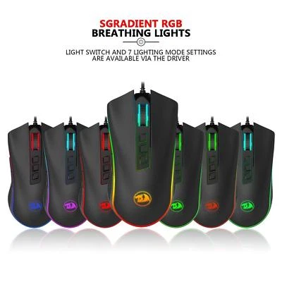 Redragon M711 COBRA Gaming Mouse with 16.8 Million Chroma RGB Color Backlit US - Image 1 of 4