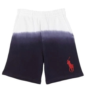 NWT Polo Ralph Lauren Little Boys Sz 7 Big Pony Tie Dye Terry Shorts - White - Picture 1 of 4