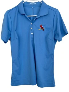 Camisa de golf Nike Golf Dri Fit para hombre manga corta bordada logotipo cardinal azul L - Imagen 1 de 7