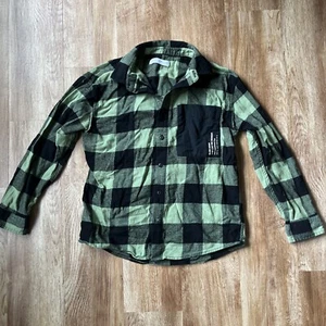 Zara Boys Size 10 Green and Black Plaid Flannel 8574/771 - Picture 1 of 8