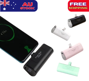Pocket Power Bank 5000mAh, Mini Portable Charger, Fast Charging Type C, Android - Picture 1 of 6