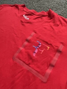 VINTAGE NIKE Roger Federer V-Neck Pocket T Shirt Large Challenge Court Athletic - Picture 1 of 10