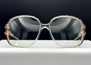 Vintage Red Blue Black Patterned 70's 80's Women's Plastic Glasses Frame - Picture 1 of 10
