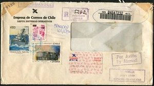 Chile #1104a #1134 #1142 Correo Aéreo Filatélico Registrado 1996 Etiqueta Aduanera - Imagen 1 de 2