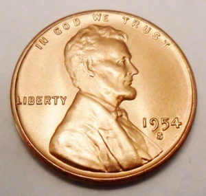1954 S Lincoln Wheat Cent / Penny AVE ZIRKULIERT ** KOSTENLOSER VERSAND ** - Bild 1 von 2