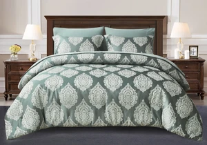 Sterling Creek 7-Piece Luxury Bed in a Bag Medallion Jacquard Comforter Set - Picture 1 of 12