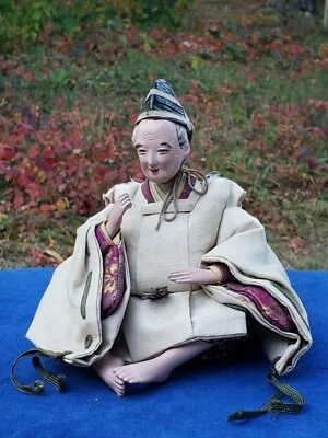 Antique Japanese  Old Servant Man Doll Hina Girls Day Festival Yoshitune Meiji - Image 1 of 4