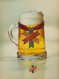 1968 Beer Brewery Ruppert Knickerbocker 60s Vintage Print Ad Cold Mug Great Head - Picture 1 of 7