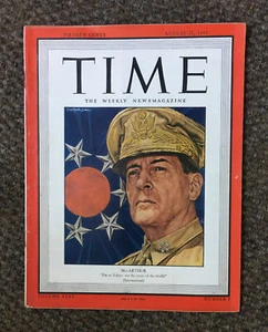 Vintage 1945 WWII TIME magazine General MacArthur~Artzybasheff Anthropomorphic - Picture 1 of 9