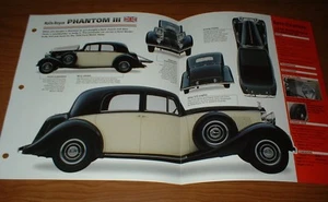 Rolls-Royce Phantom III 1936 original Imp folleto especificaciones información 36 3 - Imagen 1 de 1