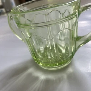 Hocking Green Colonial "Knife And Fork" Open Sugar - Picture 1 of 5
