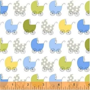 BTY PRECIOUS Baby Carriage Premium Cotton Flannel Fabric By The Yard - Picture 1 of 1