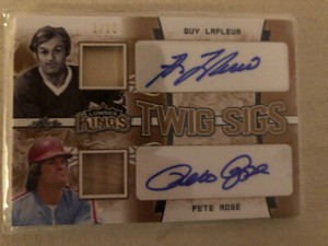 2019-20 Leaf Lumber Kings GUY LAFLEUR PETE ROSE DUAL TWIG SIGS Auto Relic /12