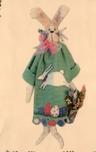 Easter Day Bunny Rabbit Wool Felt Doll Pattern Soft Sculpture Folksy Primitive - Picture 1 of 3
