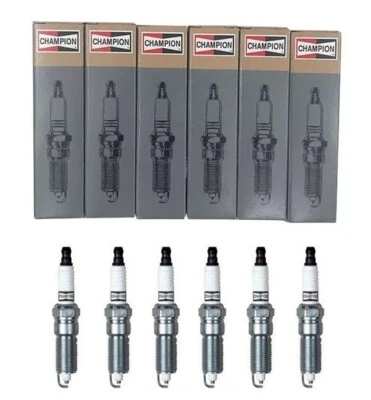 Set of 6 Champion Double Platinum Spark Plugs for 07-11 Jeep Wrangler V6-3.8L - Image 1 of 4