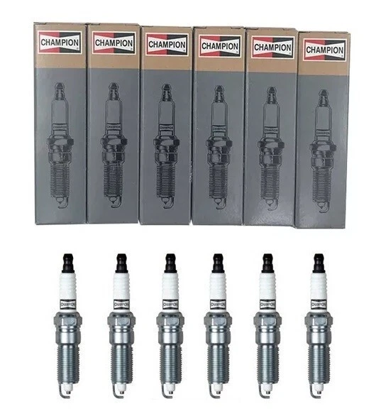 Set of 6 Champion Double Platinum Spark Plugs for 07-11 Jeep Wrangler V6-3.8L - Image 1 of 1
