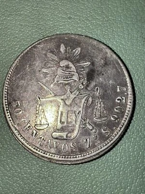 Mexico 1877 Zs S Silver 50 Centavos KM# 407 Plata Second Republic Nice Details - Image 1 of 4